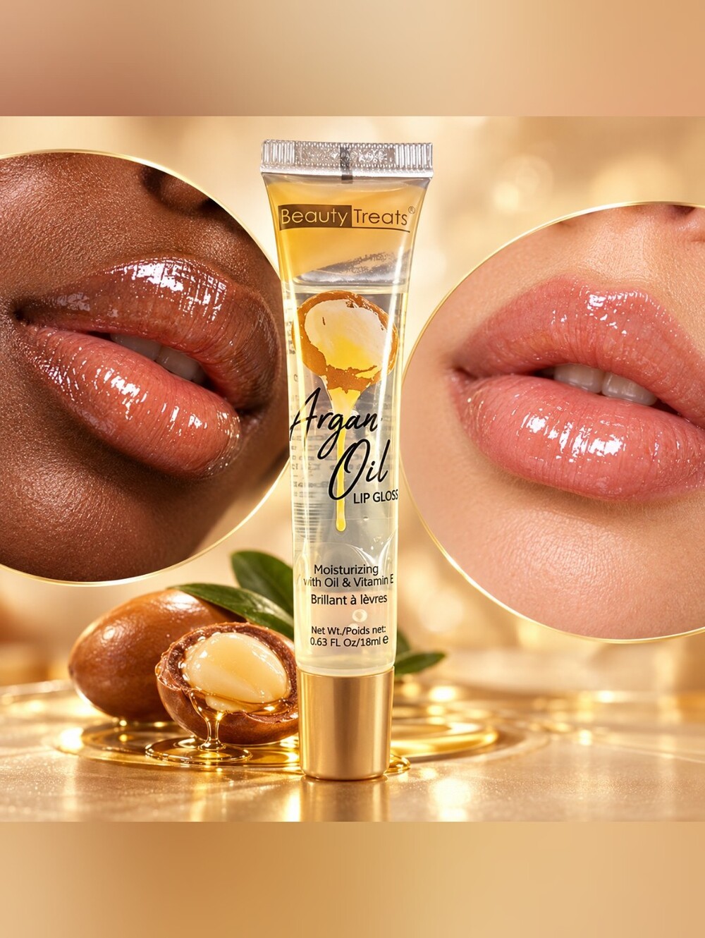 Argan Oil Lip Gloss — Clear Moisturizing Shine